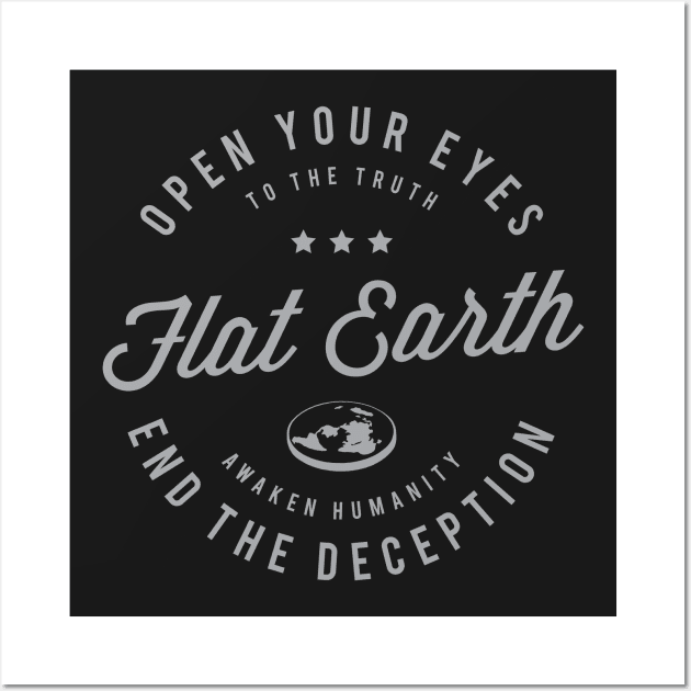 Flat Earth Awaken Humanity 3 Wall Art by VeesTees